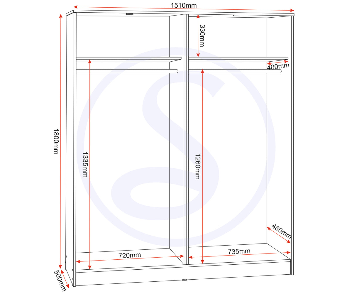Malvern 4 Door Wardrobe - Grey