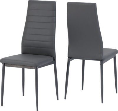 Abbey Chair Box of 2 | Grey Faux Leather | Furniture Cash and Carry