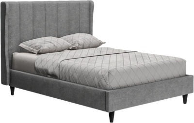Amelia 4'6" Bed | Dark Grey Fabric | Furniture Cash and Carry