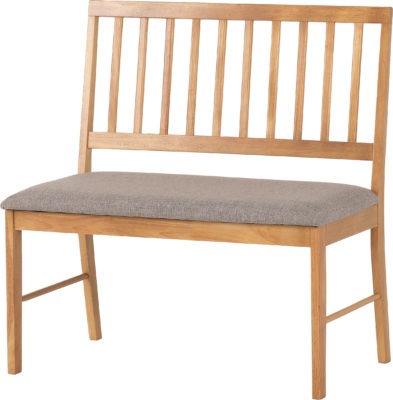 Austin Dining Bench | Oak Effect-Grey Fabric | Furniture Cash and Carry