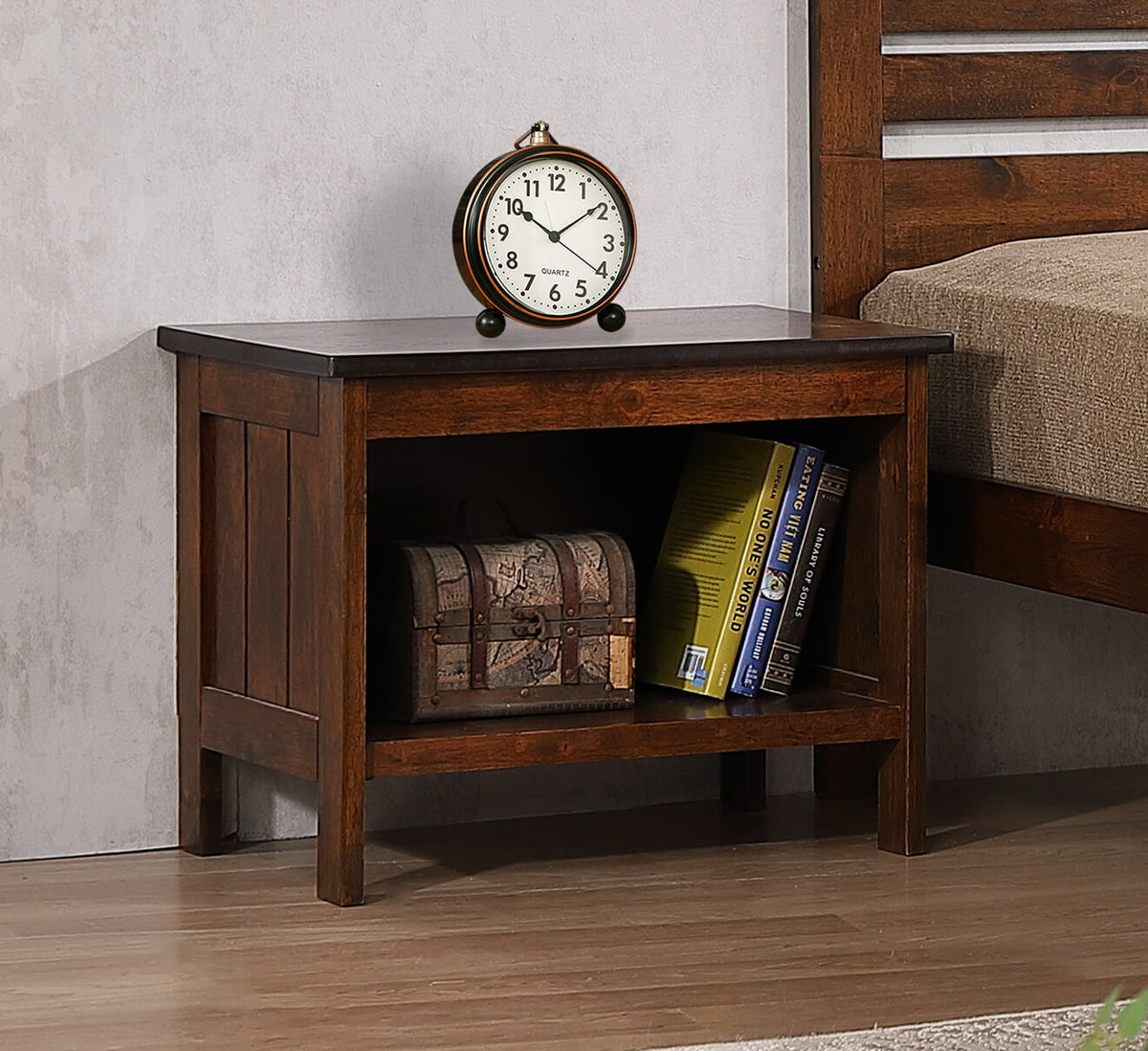 Astley Bedside Solid Hardwood - Antique Oak