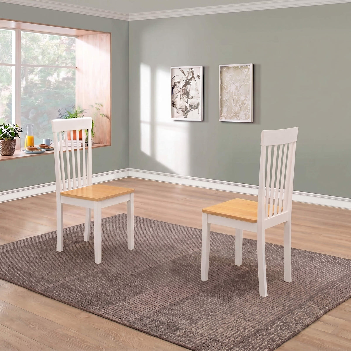 Atlas Dropleaf Dining Chairs (2s) - White (Set of 2)