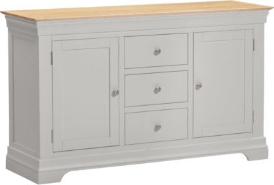 Bordeaux 2 Door 3 Drawer Sideboard | Pebble Grey-Oak | Furniture Cash and Carry