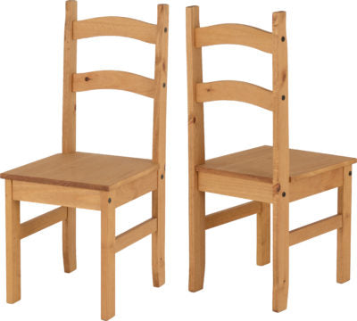 Budget Mexican Chair Box of 2 | Distressed Waxed Pine | Furniture Cash and Carry