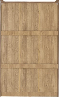 Charles 3 Door All Hanging Mirrored Wardrobe | Oak Effect Veneer with Walnut Trim | Furniture Cash and Carry