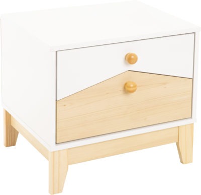Cody 2 Drawer Bedside Cabinet | White-Pine Effect | Furniture Cash and Carry