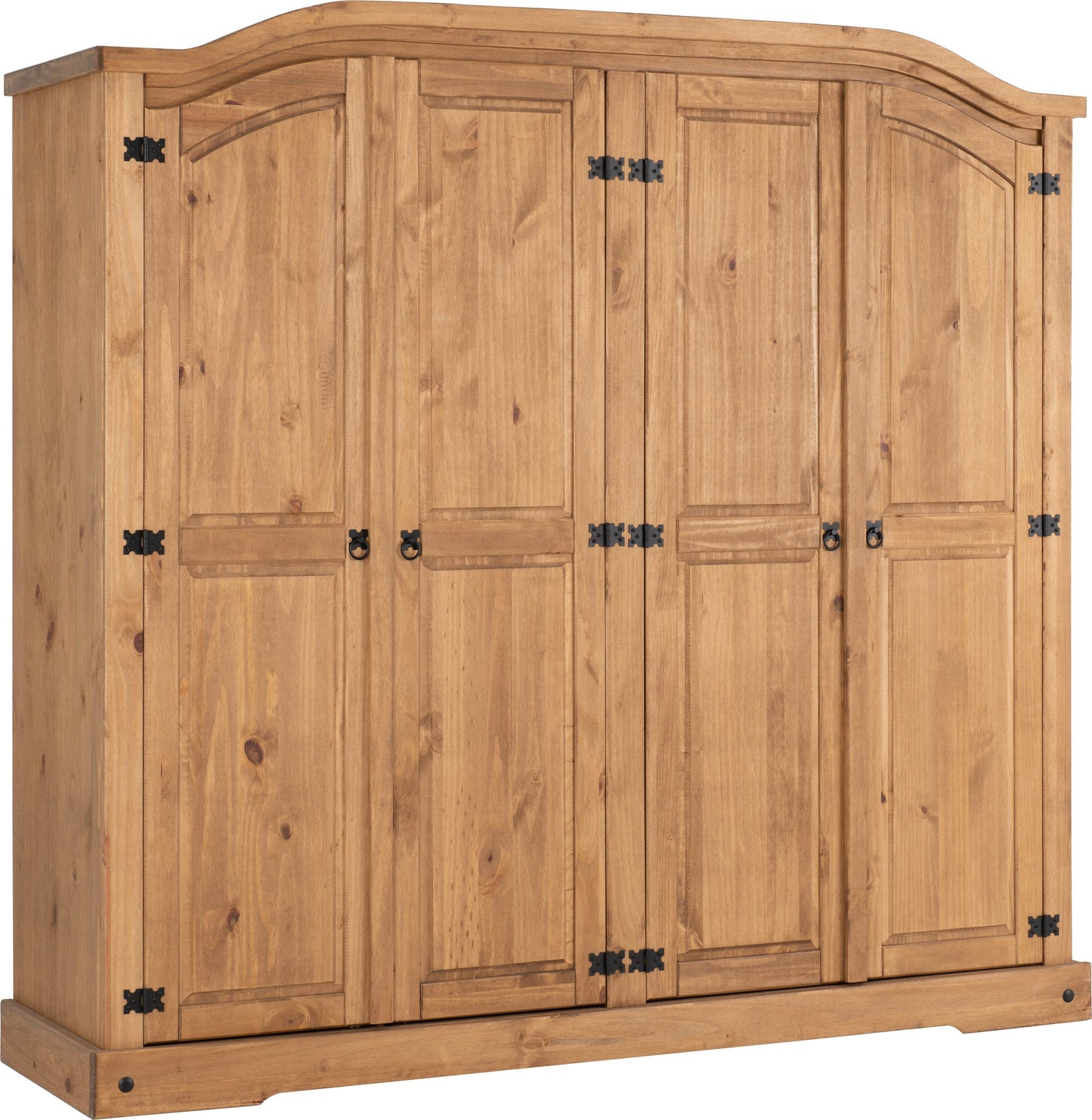 Corona 4 Door Wardrobe | Distressed Waxed Pine | Furniture Cash and Carry
