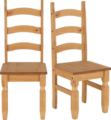 Corona Chair Box of 2 | Distressed Waxed Pine | Furniture Cash and Carry