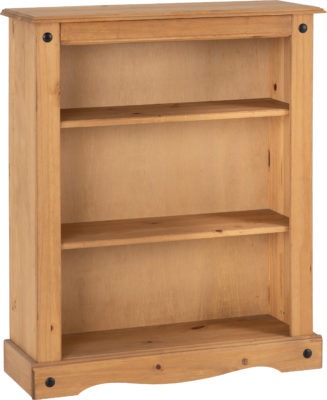 Corona Low Bookcase | Distressed Waxed Pine | Furniture Cash and Carry