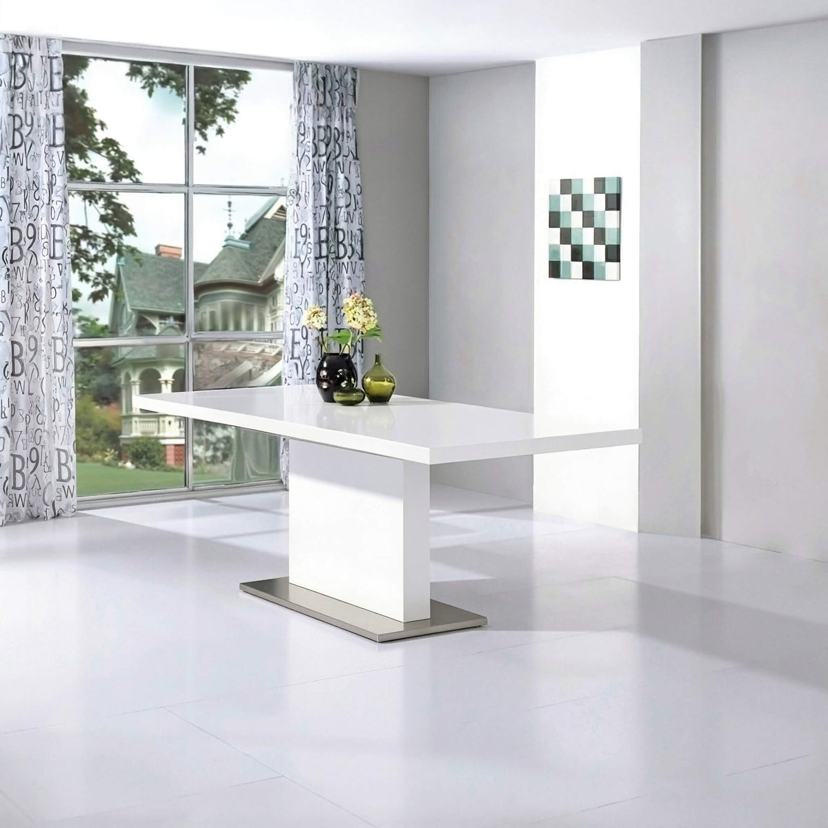 Chaffee Dining Table White High Gloss