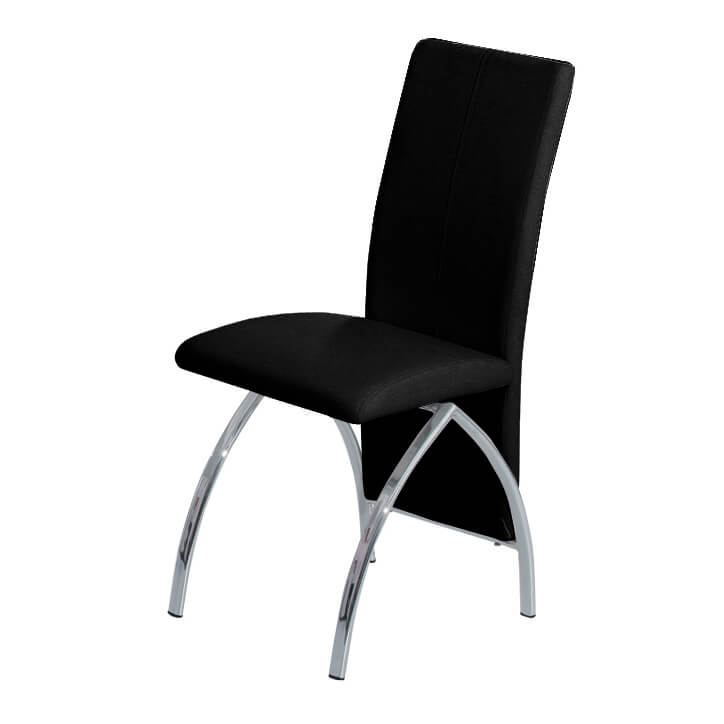 Costilla PU Dining Chair Chrome - Black (Set of 2)