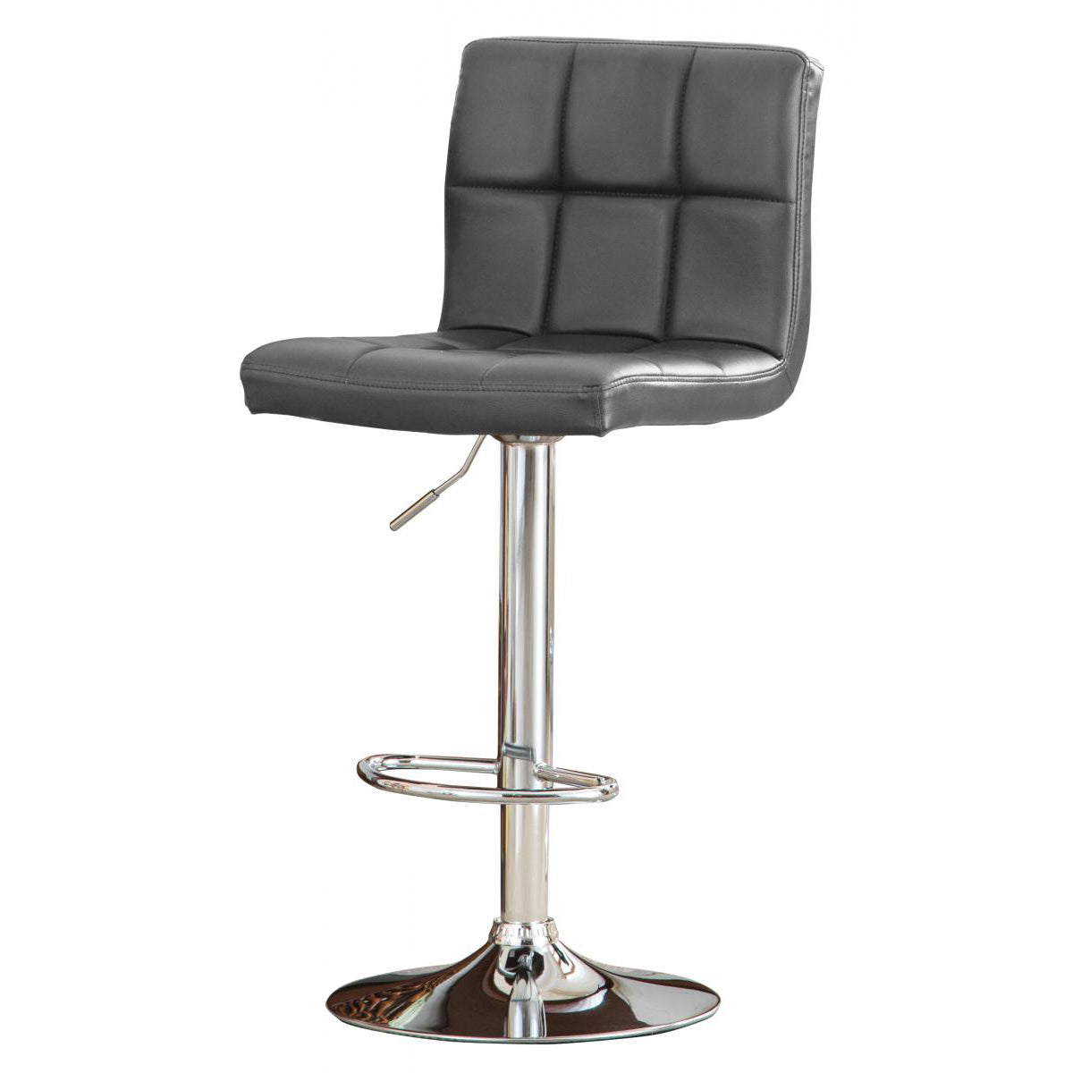 Cubik Bar Stool PU Chrome - Grey (Set of 2)