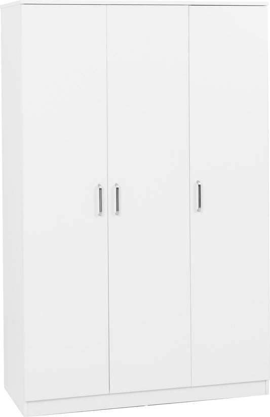 Dakota 3 Door Wardrobe | White | Furniture Cash and Carry