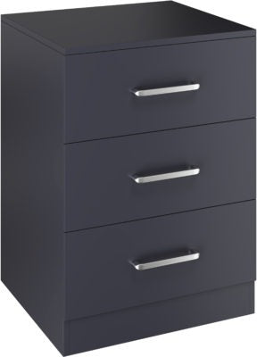 Dakota 3 Drawer Bedside | Dark Grey | Furniture Cash and Carry