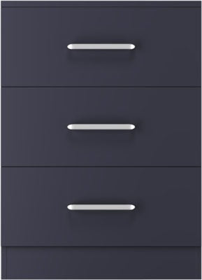 Dakota 3 Drawer Bedside | Dark Grey | Furniture Cash and Carry