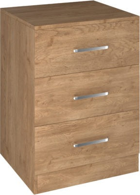 Dakota 3 Drawer Bedside | Oak Effect | Furniture Cash and Carry
