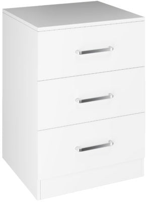 Dakota 3 Drawer Bedside | White | Furniture Cash and Carry