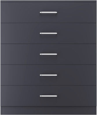 Dakota 5 Drawer Chest | Dark Grey | Furniture Cash and Carry