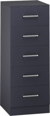 Dakota 5 Drawer Narrow Chest | Dark Grey | Furniture Cash and Carry
