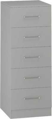 Dakota 5 Drawer Narrow Chest | Light Grey | Furniture Cash and Carry