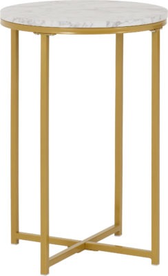 Dallas Side Table | Marble-Gold Effect | Furniture Cash and Carry