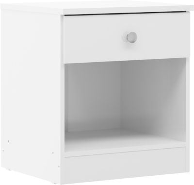 Denver 1 Drawer Bedside | White Gloss | Furniture Cash and Carry