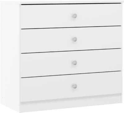 Denver 4 Drawer Chest | White Gloss | Furniture Cash and Carry