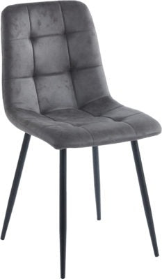 Fenton Chair Box of 2 | Dark Grey Suede Fabric | Furniture Cash and Carry