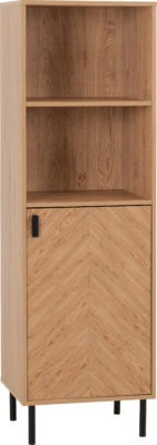 Leon 1 Door 2 Shelf Cabinet | Medium Oak Effect | Furniture Cash and Carry
