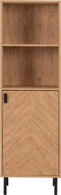 Leon 1 Door 2 Shelf Cabinet | Medium Oak Effect | Furniture Cash and Carry