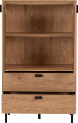 Leon 2 Door 2 Drawer Cabinet | Medium Oak Effect | Furniture Cash and Carry