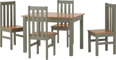 Ludlow 1+4 Dining Set | Green-Oak Lacquer | Furniture Cash and Carry