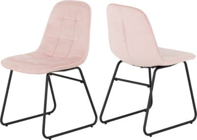 Lukas Chair Box of 2 | Baby Pink Velvet | Furniture Cash and Carry