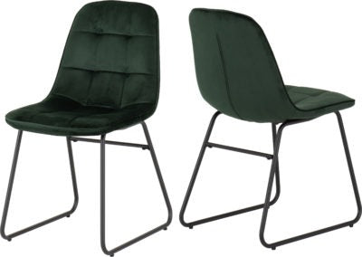 Lukas Chair Box of 2 | Emerald Green Velvet | Furniture Cash and Carry
