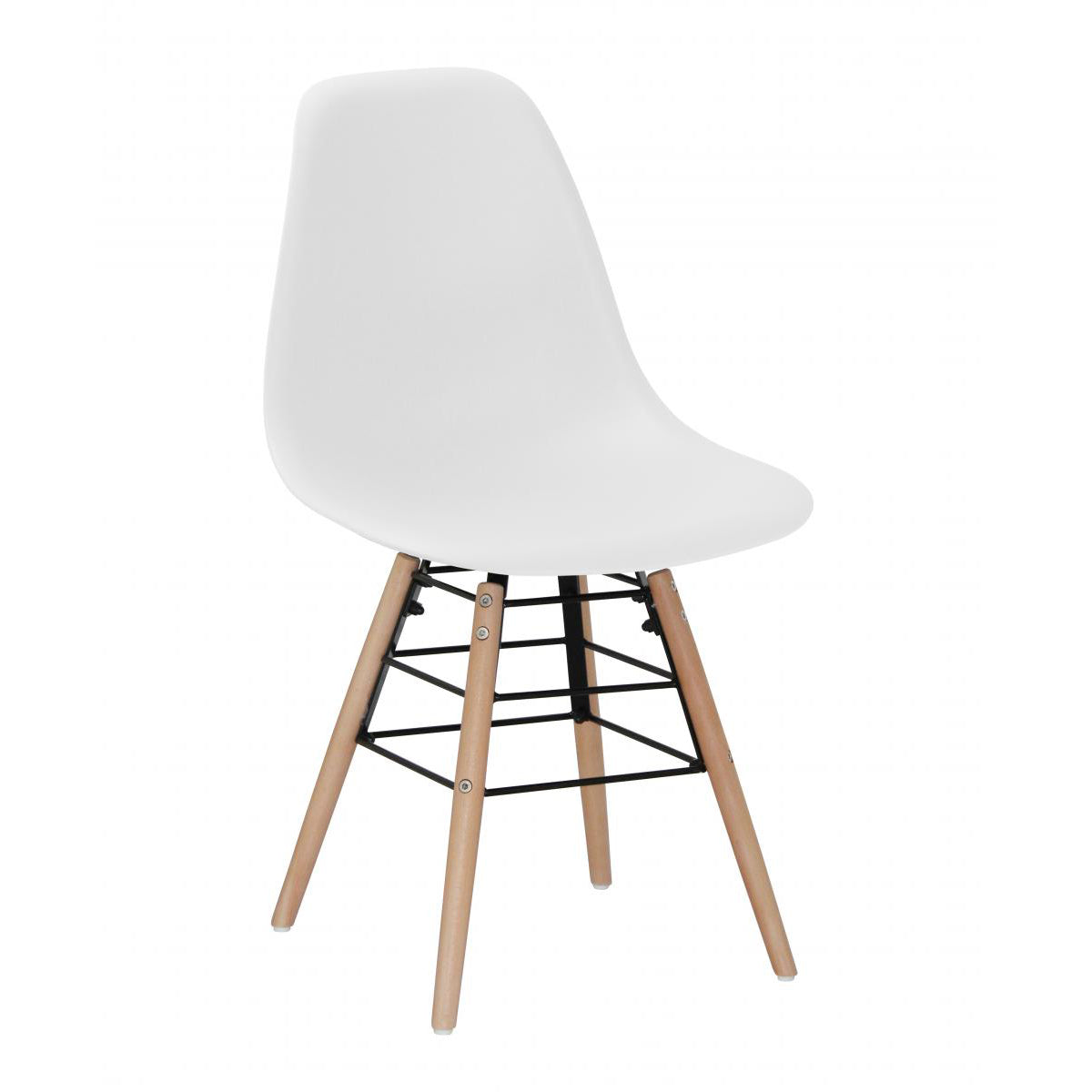 Lilly Plastic (PP) Chairs with Solid Beech Legs - White (Set of 4)