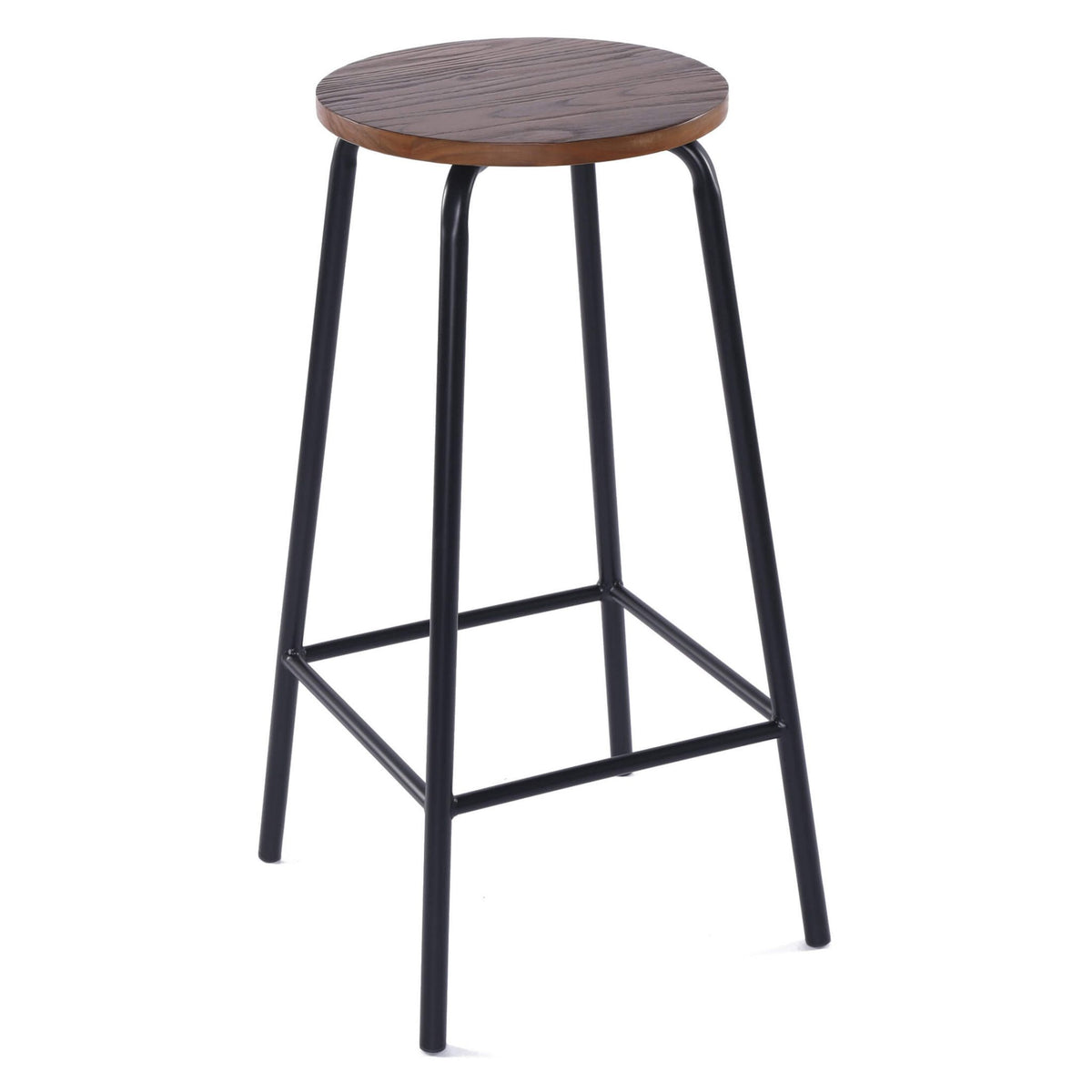 Loxely Bar Stool Black & Natural - Black, Natural