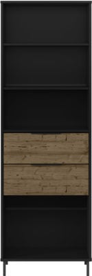 Madrid Bookcase | Black-Acacia Effect | Furniture Cash and Carry