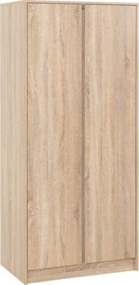 Malvern 2 Door Wardrobe | Sonoma Oak Effect | Furniture Cash and Carry