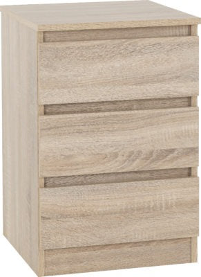 Malvern 3 Drawer Bedside | Sonoma Oak Effect | Furniture Cash and Carry