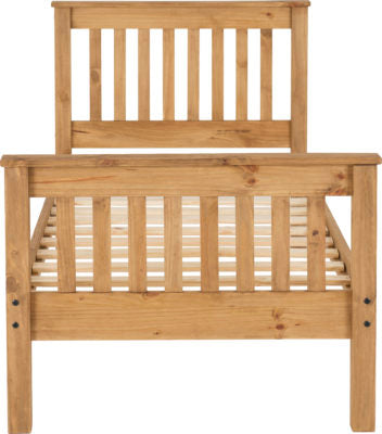 Monaco 3' Bed High Foot End | Distressed Waxed Pine | Furniture Cash and Carry