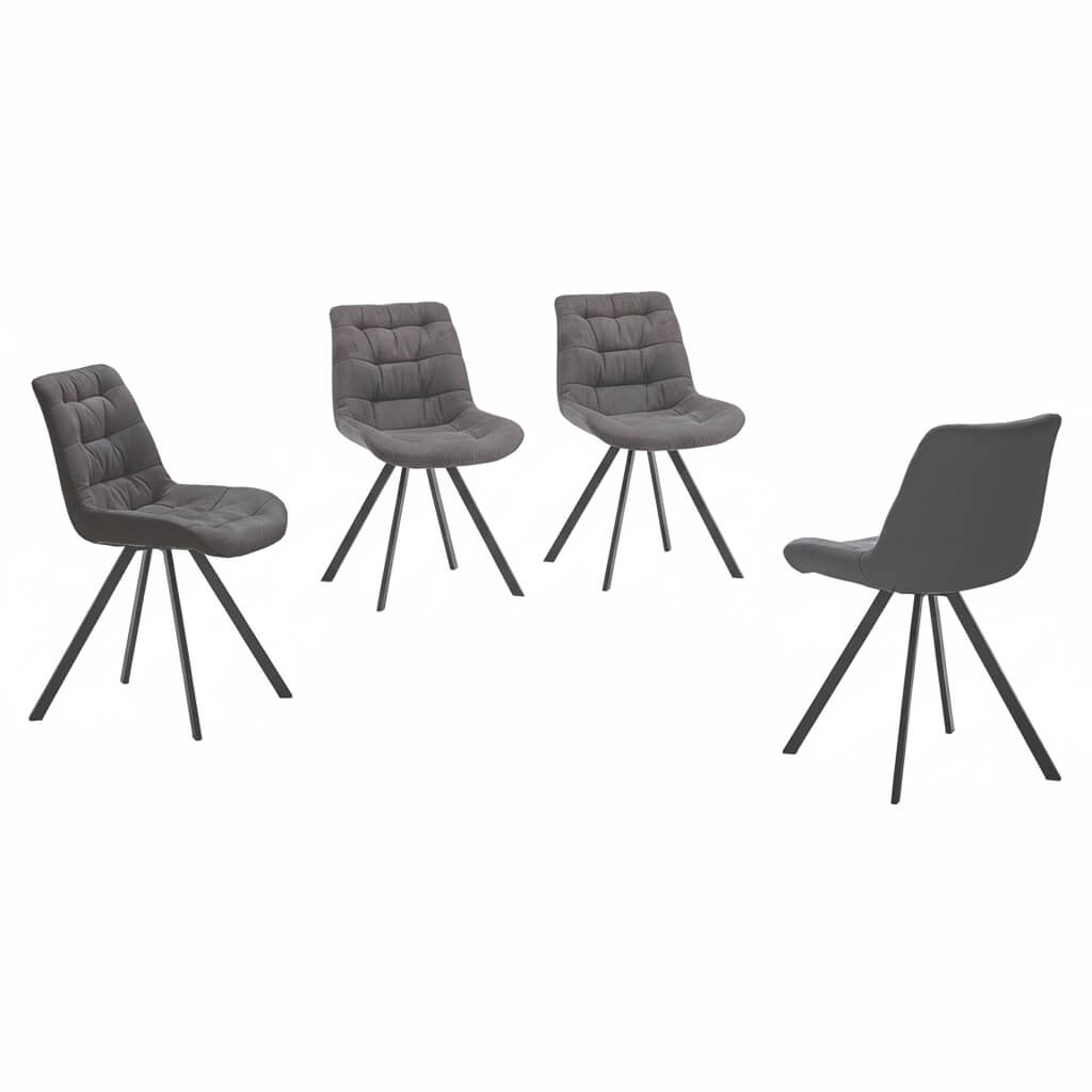 Malta Special Fabric Dining Chair Grey & Black - Black, Grey (Set of 2)