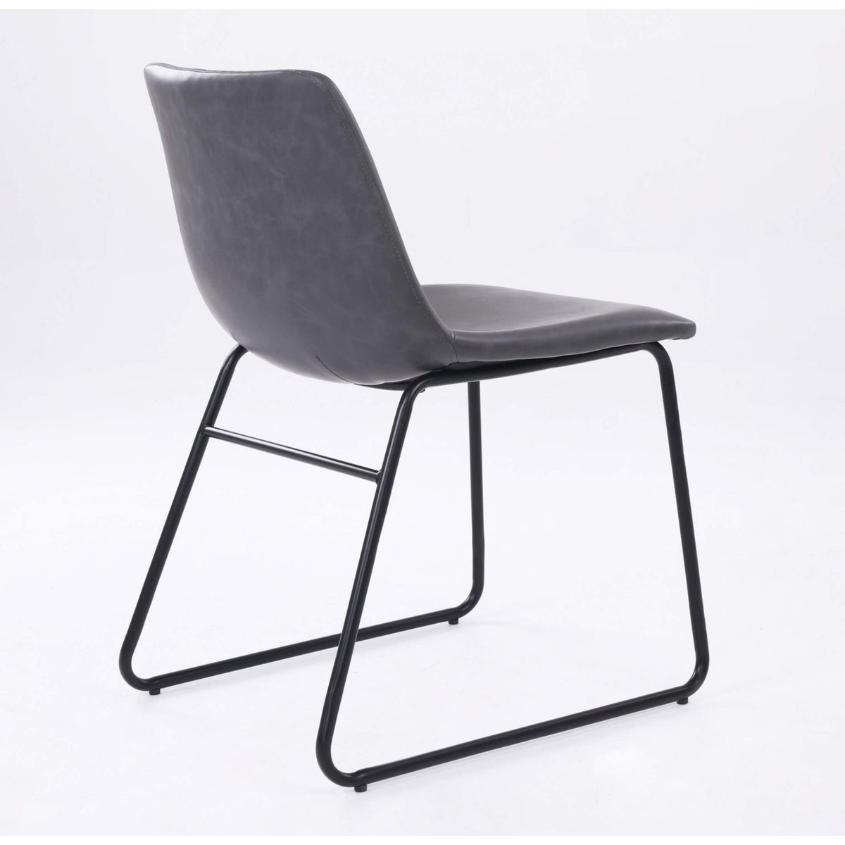 Meadow PU Dining Chair Black & Grey (2s) - Black, Grey (Set of 2)