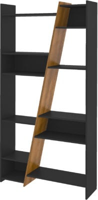 Naples Tall Bookcase | Black-Pine Effect | Furniture Cash and Carry