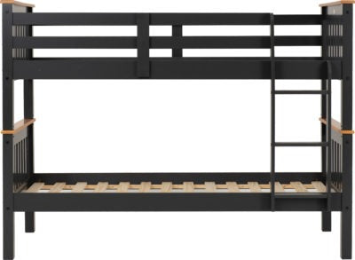 Neptune 3' Bunk Bed | Dark Grey-Oak Effect | Furniture Cash and Carry