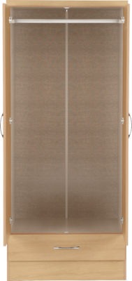 Nevada 2 Door 1 Drawer Wardrobe | Sonoma Oak Effect | Furniture Cash and Carry