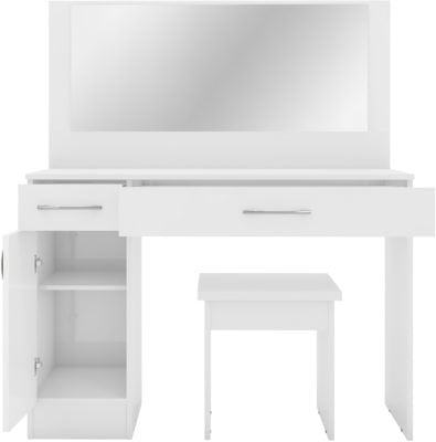 Nevada Vanity/Dressing Table Set | White Gloss | Furniture Cash and Carry