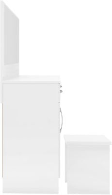 Nevada Vanity/Dressing Table Set | White Gloss | Furniture Cash and Carry