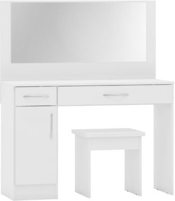 Nevada Vanity/Dressing Table Set | White Gloss | Furniture Cash and Carry