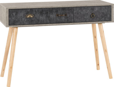 Nordic 3 Drawer Occasional Table | Concrete Effect-Charcoal | Furniture Cash and Carry