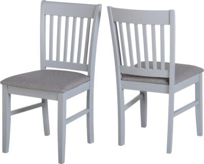 Oxford Chair Box of 2 | Grey-Grey Fabric | Furniture Cash and Carry